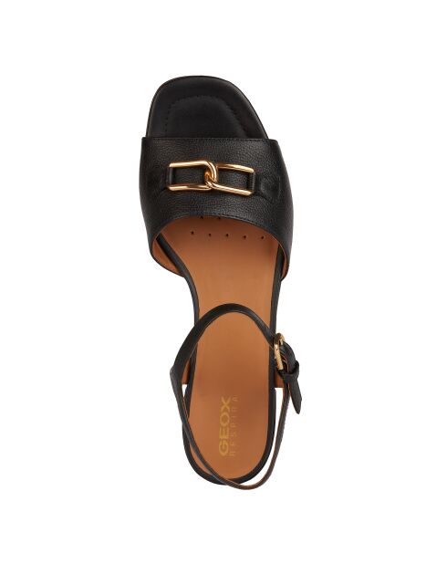 Nieuwe zwarte leren sandalen van Eraklia 15