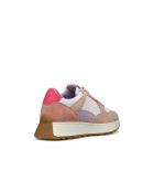 Amabel sneakers van suèdeleer in wit/framboos