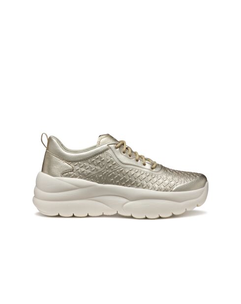 Sneakers Xtors in pelle color oro chiaro