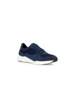 Marineblauwe Sukie leren sneakers