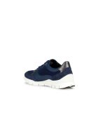 Marineblauwe Sukie leren sneakers