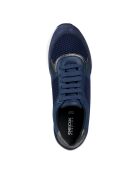 Marineblauwe Sukie leren sneakers