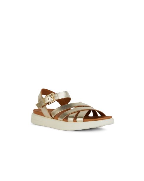 Xan2S lichtgouden leren sandalen