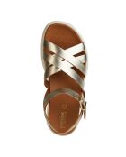 Xan2S lichtgouden leren sandalen