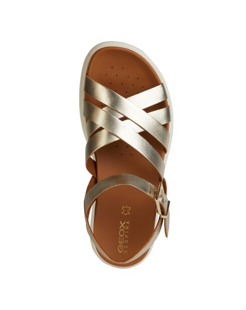 Xan2S lichtgouden leren sandalen