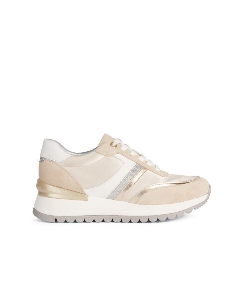 Desya - Sneakers van suèdeleer in lichtgoud/taupe