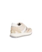 Desya - Sneakers van suèdeleer in lichtgoud/taupe