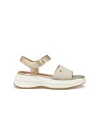 Sandalen Spherica Ecub-3 S aus Veloursleder helltaupe/hellgold