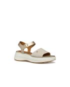 Sandalen Spherica Ecub-3 S aus Veloursleder helltaupe/hellgold