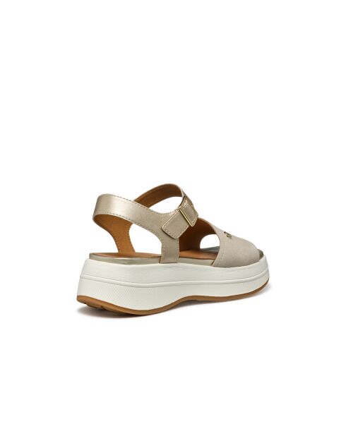 Sandalen Spherica Ecub-3 S aus Veloursleder helltaupe/hellgold