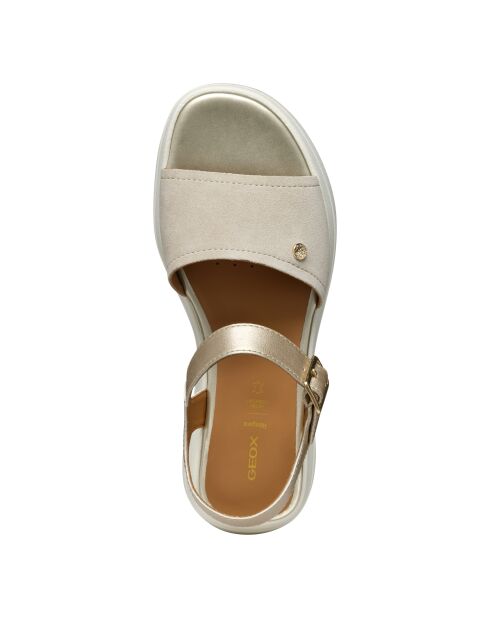 Sandalen Spherica Ecub-3 S aus Veloursleder helltaupe/hellgold