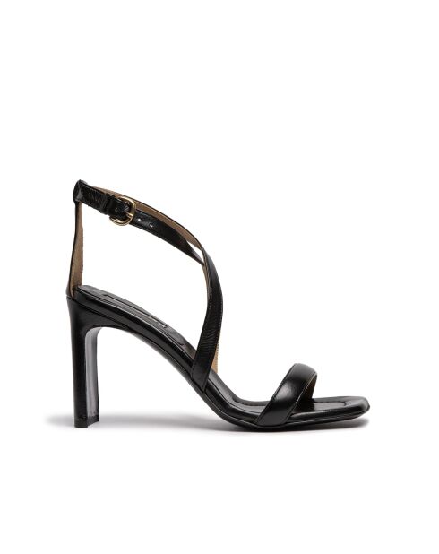 Sandales en cuir SR4536 noires - Talon 8 cm