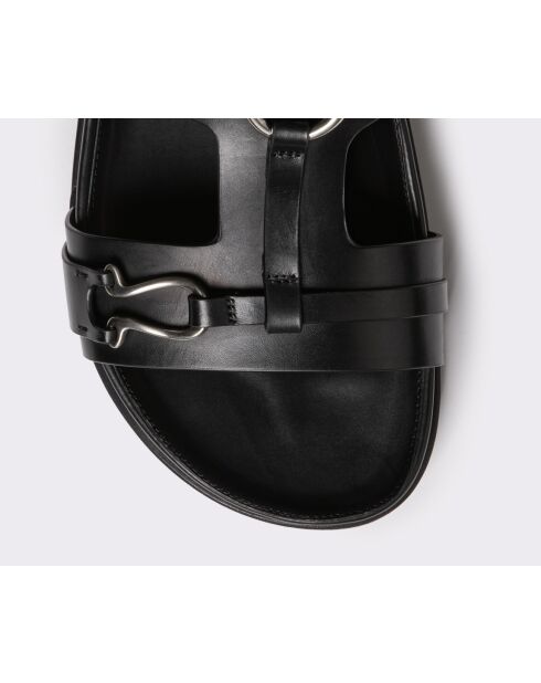 SR4532 schwarze Ledersandalen