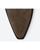 Boots western en cuir sésame - Talon 8 cm