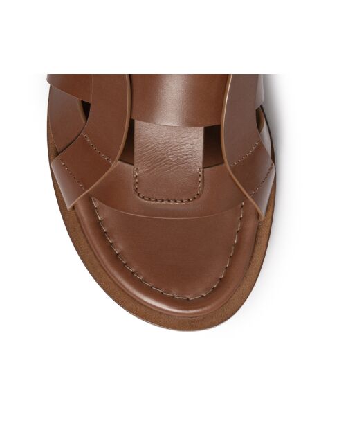 Mules en cuir SR4555 brunes
