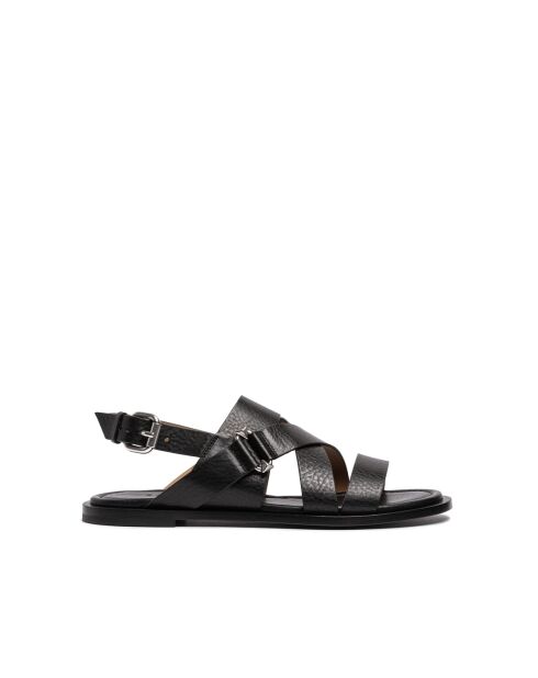 SR4526 schwarze Ledersandalen
