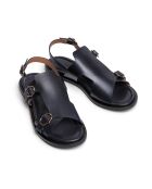 Marineblaue Ledersandalen