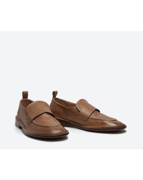 Mocassins en cuir tabac