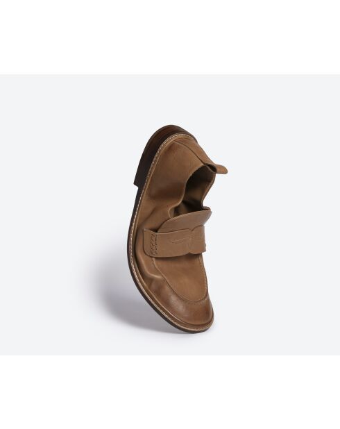 Mocassins en cuir tabac