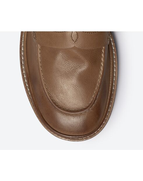 Mocassins en cuir tabac
