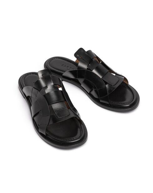Mules en cuir SR4555 noires