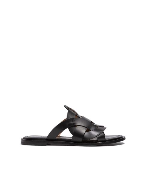 Mules en cuir SR4555 noires