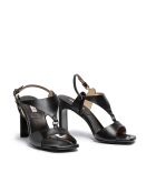 Sandales en cuir SR4537 noires - Talon 8 cm