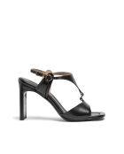 Sandales en cuir SR4537 noires - Talon 8 cm