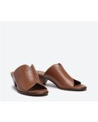 Mules en cuir rouille - Talon 5 cm