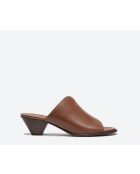 Mules en cuir rouille - Talon 5 cm
