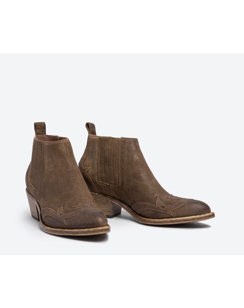 Low Boots western en cuir acacia