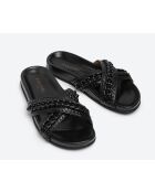 Mules de piel negra SR4740