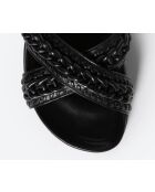 Mules de piel negra SR4740