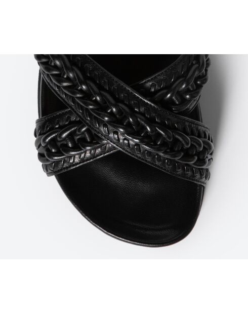 Mules de piel negra SR4740