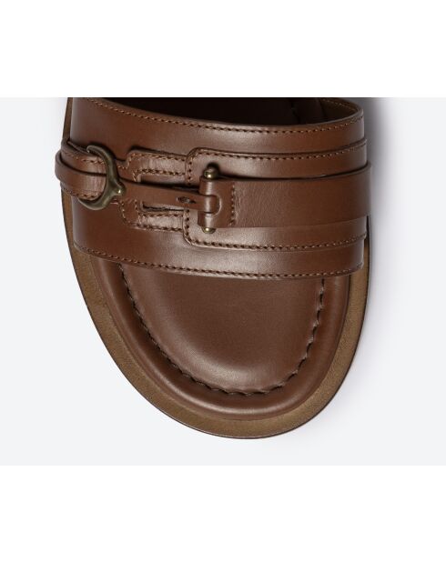 Mules en cuir SR4733 brunes