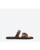 Mules en cuir SR4733 brunes