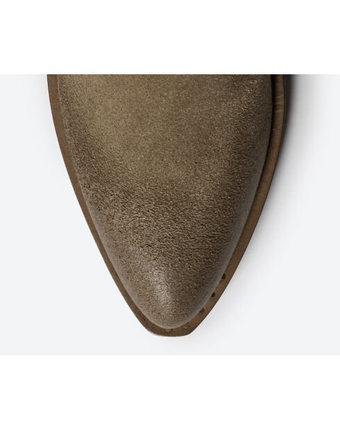 Boots western en cuir cannabis