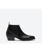 Low Boots western en cuir noires