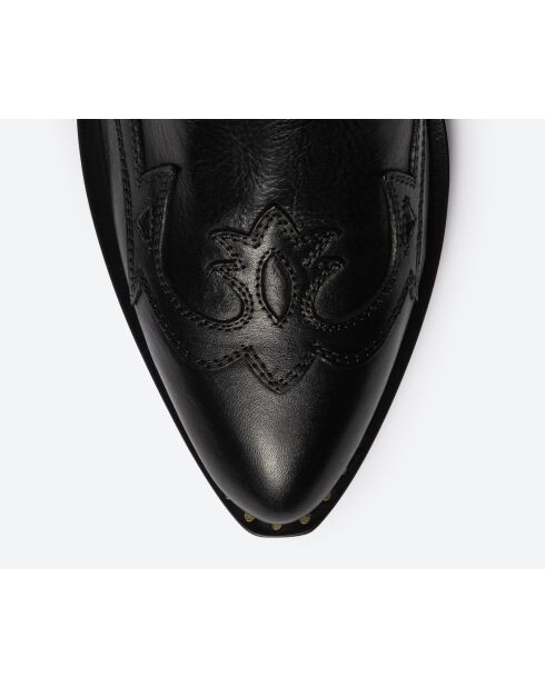 Low Boots western en cuir noires