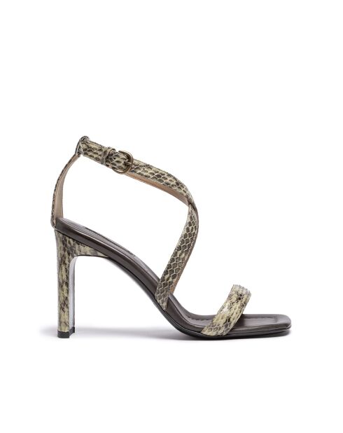 Sandales en cuir bambou - Talon 8 cm