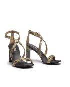 Sandales en cuir bambou - Talon 8 cm