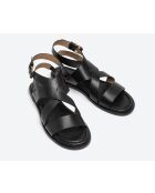 Sandali SR4749 in pelle nera