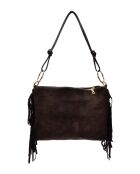 SS26 IR 8182T donkerbruine leren schoudertas - 26,5x36,5 cm