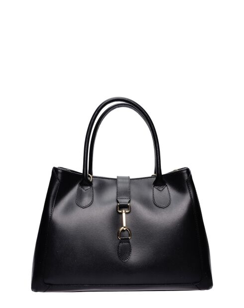 SS26 IR 483 zwarte leren handtas - 29,5x40x12 cm