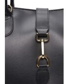 SS26 IR 483 zwarte leren handtas - 29,5x40x12 cm