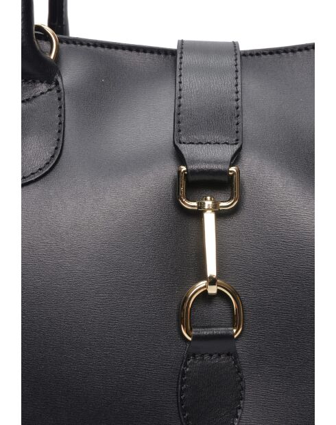 SS26 IR 483 zwarte leren handtas - 29,5x40x12 cm