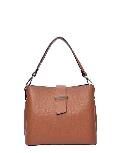 SS26 IR 188 cognac leren draagtas - 21x25x13 cm