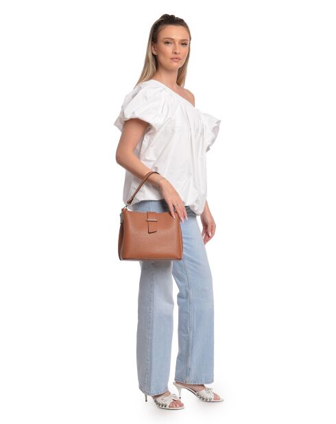 SS26 IR 188 cognac leren draagtas - 21x25x13 cm