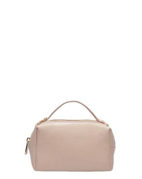 SS26 IR 185T poederroze leren schoudertas - 12,5x17x6,5 cm