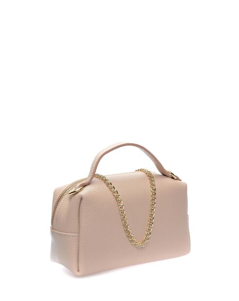 SS26 IR 185T poederroze leren schoudertas - 12,5x17x6,5 cm